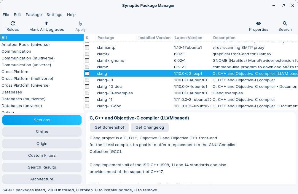 Synaptic Package Manager