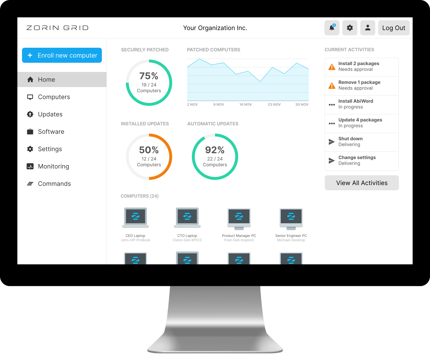 Zorin Grid dashboard