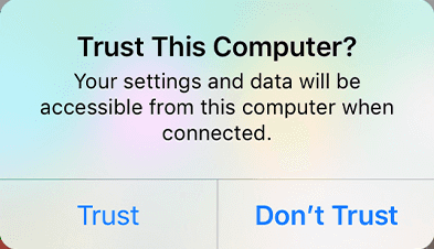iPhone trust alert