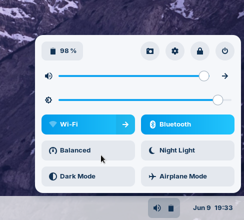 Indicator menu