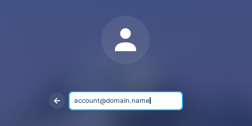 Enter the account and domain name